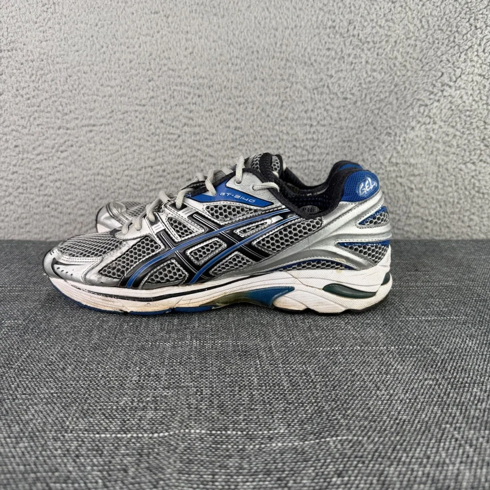 Asics GT-2140 Mens‎ 11.5 Silver Blue T904N Gel Running Shoes Dad Sneakers